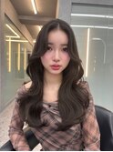 博多/韓国ヘア/センター分け/暗めカラー/レイヤーカット/顔周り