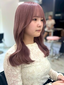 ランテルディ 渋谷(LANTERDIT) ハイトーンピンク 顔周りカット 韓国風くびれヘア ブリーチ 20代