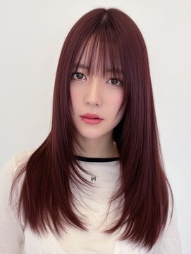 ルージュシー 堀江(RU10C) レイヤーカット/ブリーチなしダブルカラー/ボルドーブラウン