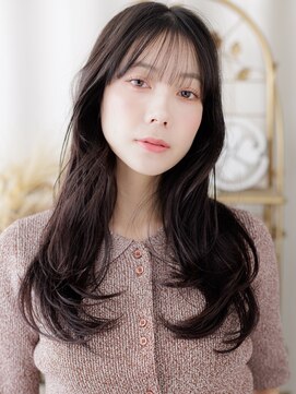 カバーヘアアンドスパ ブリス 浦和(COVER HAIR&SPA bliss) 黒髪ダークグレージュ小顔くせ毛風ロングレイヤーa浦和20代30代