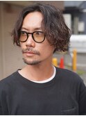 大人男子の波巻きパーマ