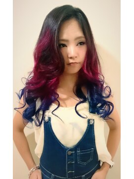 ゴーゴーヘアー(GOGO HAIR) 毛先ピンクからブルーのグラデーションカラー☆