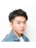 アップバング 黒髪モテショート★ツーブロック★ビジネスOK!