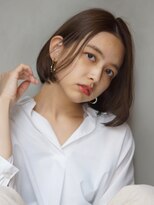 アトリエ フェム(atelier.fem)&nbsp;[atelier.fem] ツヤ感グレージュブラウン×シンプルなボブ