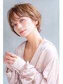 【roijir 表参道】　大人耳掛けショートボブ×小顔モカベージュ