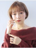 ラフショートボブ_Aラインボブマロンベージュ_38280