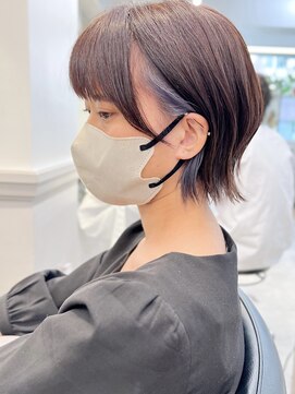 グラフ 銀座(GRAFF) イヤリングカラーボブインナーカラーくびれヘア