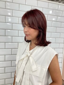 ブラウンズズシ(BROWNS Zushi) レッドブラウンカラー×レイヤーボブ