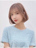 大人ガーリー チョコレート プリカール 小顔 丸みショートボブ