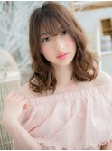 フェザーバングくせ毛風セミディくびれヘアh3上尾20代30代40代