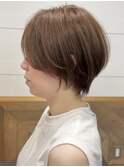 大人似合わせレイヤーカット30代40代50代ショート×アースカラー