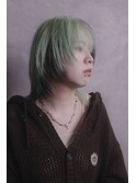 ミントグリーン×セクションブラック
