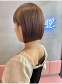 ワンレンボブカット×縮毛矯正【新宿美容室/髪質改善/韓国】