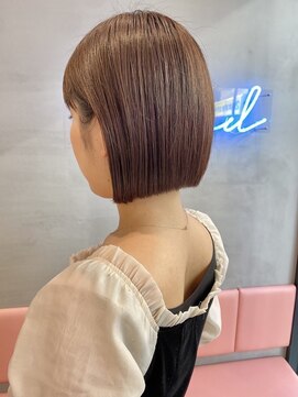 ルームバイシー 新宿(Loom. by Sea) ワンレンボブカット×縮毛矯正【新宿美容室/髪質改善/韓国】