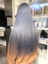 ベレーザ 渋谷(BELEZA)&nbsp;11337艶髪ネイビーブルーブルーシルバーストレートブルーカラー