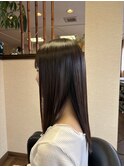 アッシュブラウンストレートロング20代30代40代50代☆大人可愛い