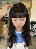 レイヤーカット×ワイドバング