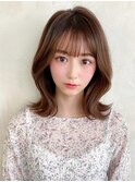 30代40代に人気後れ毛がかわいいくびれヘアシャギーレイヤー