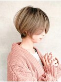 大人可愛い丸みショート