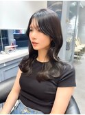 ミニウルフレイヤーカット顔周りカット前髪カット韓国ロング柏柏