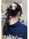 ヘアセット/お呼ばれヘア/結婚式/参列/編み下ろし/編み込み
