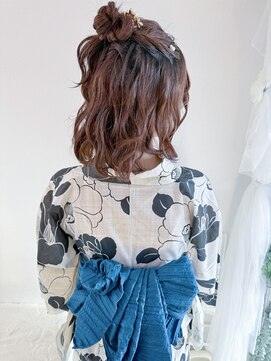 リムネ(RIMUNE) ハーフアップ／お団子／浴衣ヘア/ウェーブ巻き