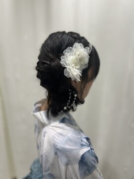 サクララ(Sakura la) くらげヘア/シニヨン/サイドくらげヘア/浴衣/兵児帯/花火大会