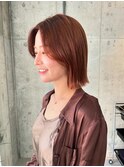 結べるボブ　切りっぱなしボブ　前髪なし　外ハネボブ　大人ボブ