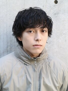 バイフィフス 原宿/表参道(by fifth) 原宿ルーズパーマメンズカットセンターパート無造作マッシュ20代