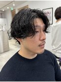 長岡シャドウパーマ緩めスパイラルパーマ波巻きパーマッシュ30代