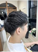 ツーブロック×アップバンク
