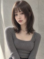 ユーフォリア 渋谷グランデ(Euphoria SHIBUYA GRANDE)&nbsp;ダークブラウンミディアムウルフシースルーバング外ハネ