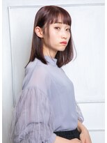 モカ ヘアーデザイン(moca HAIR DESIGN) 【moca HAIR DESIGN】レッドパープルにカラーしたセミロング