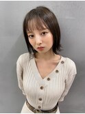 オン眉シースルーボブ シースルバング ボブショート 透明感
