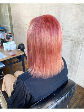 ガルボ ヘアー(garbo hair) #ピンクカラー#韓国風#ボブ#ストレート#下村スタイル