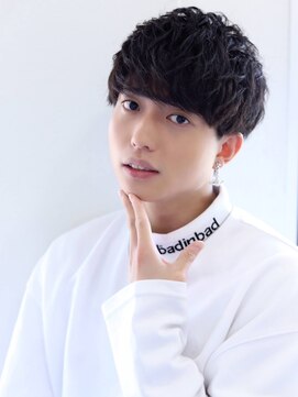 ソイクフ(SOY KUFU) MEN’SHAIRアッシュブラックマッシュパーマ