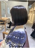ミニボブ  切りっぱなしボブ　前下りボブ　西大寺　奈良