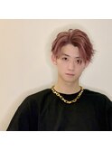 韓国風センターパート×ピンクアッシュ