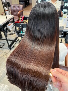 アディクト 東陽町西口(addict) うねりを抑える縮毛矯正_ ダークアッシュ_ロング［東陽町］