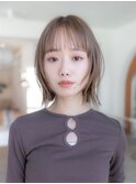 大人かわいい前髪セシルカットココアブラウンフリンジウェーブ