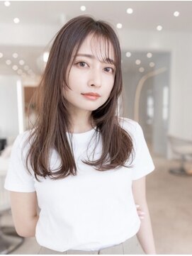 オースティン 調布アミックス(AUSTIN) 大人かわいい前髪セシルカットココアブラウンフリンジウェーブ