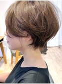 イメチェン/フルバング/似合わせカット/レッドブラウン