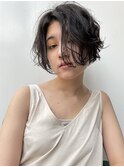 ショートボブパーマ/ウェーブパーマ/外国人風パーマ