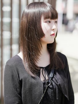ムクヘアー(muk hair) ストレートミディ×モードバングライン