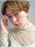 ハンサムショート前髪なしブリーチカラー銀座