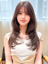 ルエ(rue)&nbsp;ロングウルフレイヤーハッシュカット韓国ヘア顔まわりオルチャン