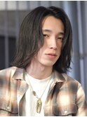 渋谷メンズボブウルフメンズミディアム毛流れスパイラルパーマ