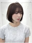 ◎骨格補正前下がりボブグレージュ