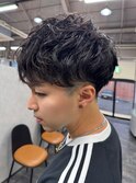 刈り上げマッシュショートパーマ