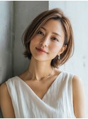 前髪顔まわりカット/外ハネボブ/丸みボブ/ショートボブ